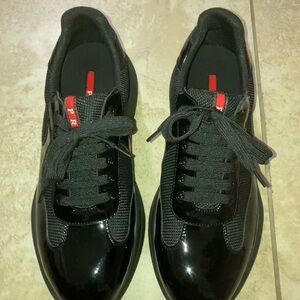 Prada Black Patent Leather Sneakers